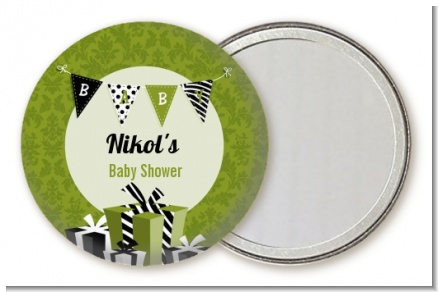 Posh Mom To Be Neutral - Personalized Baby Shower Pocket Mirror Favors