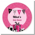Posh Mom To Be - Round Personalized Baby Shower Sticker Labels thumbnail