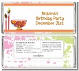 Pottery Painting - Personalized Birthday Party Candy Bar Wrappers thumbnail