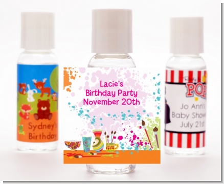 Pottery Painting - Personalized Birthday Party Hand Sanitizers Favors