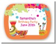 Pottery Painting - Personalized Birthday Party Rounded Corner Stickers thumbnail