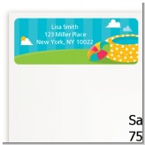 Pool Party - Birthday Party Return Address Labels