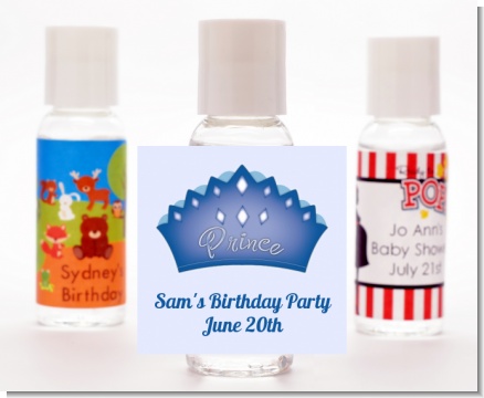 Prince Crown - Personalized Birthday Party Hand Sanitizers Favors