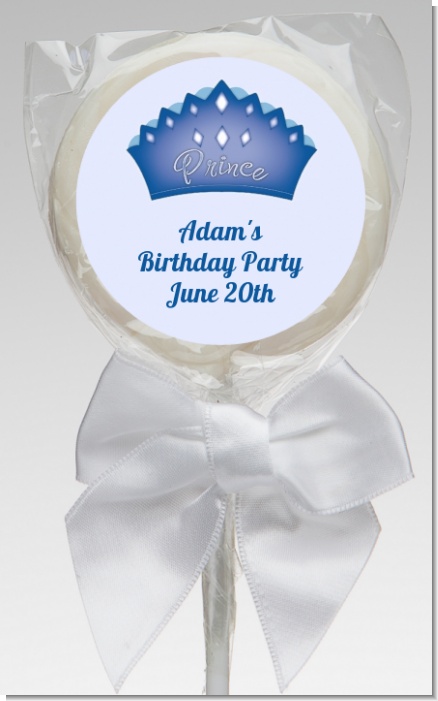 Prince Crown - Personalized Birthday Party Lollipop Favors