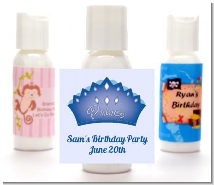 Prince Crown - Personalized Birthday Party Lotion Favors