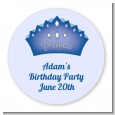 Prince Crown - Round Personalized Birthday Party Sticker Labels thumbnail