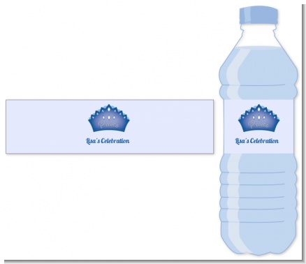 Prince Crown - Personalized Baby Shower Water Bottle Labels