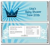 Prince Royal Crown - Personalized Baby Shower Candy Bar Wrappers