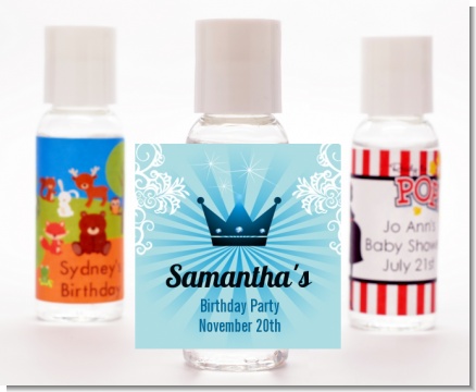 Prince Royal Crown - Personalized Birthday Party Hand Sanitizers Favors