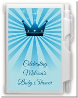 Prince Royal Crown - Baby Shower Personalized Notebook Favor