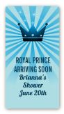 Prince Royal Crown - Custom Rectangle Baby Shower Sticker/Labels