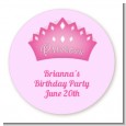 Princess Crown - Round Personalized Birthday Party Sticker Labels thumbnail