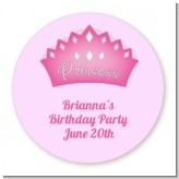 Princess Crown - Round Personalized Baby Shower Sticker Labels