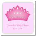 Princess Crown - Square Personalized Baby Shower Sticker Labels thumbnail