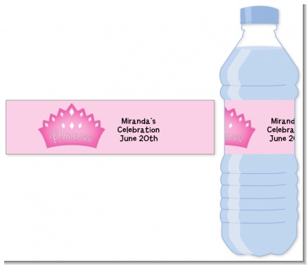 Princess Crown - Personalized Baby Shower Water Bottle Labels