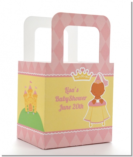 Little Princess African American - Personalized Baby Shower Favor Boxes