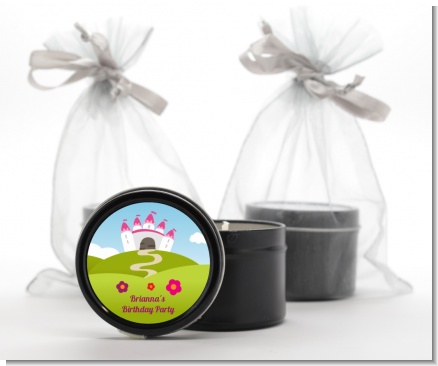 Princess Rolling Hills - Birthday Party Black Candle Tin Favors