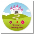 Princess Rolling Hills - Round Personalized Birthday Party Sticker Labels thumbnail