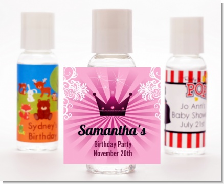 Princess Royal Crown - Personalized Birthday Party Hand Sanitizers Favors