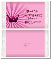 Princess Royal Crown - Personalized Popcorn Wrapper Baby Shower Favors
