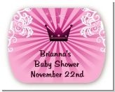 Princess Royal Crown - Personalized Baby Shower Rounded Corner Stickers