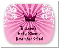 Princess Royal Crown - Personalized Baby Shower Rounded Corner Stickers
