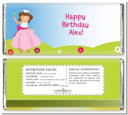 Princess Rolling Hills - Personalized Birthday Party Candy Bar Wrappers
