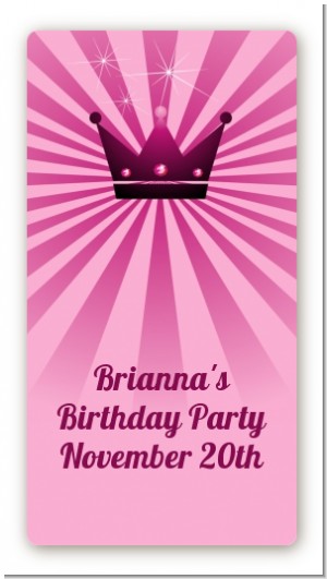 Princess Royal Crown - Custom Rectangle Birthday Party Sticker/Labels