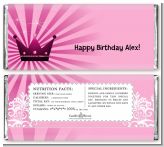 Princess Royal Crown - Personalized Birthday Party Candy Bar Wrappers