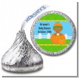 Pumpkin Baby African American - Hershey Kiss Baby Shower Sticker Labels thumbnail