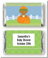 Pumpkin Baby African American - Personalized Baby Shower Mini Candy Bar Wrappers