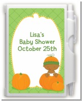 Pumpkin Baby African American - Baby Shower Personalized Notebook Favor