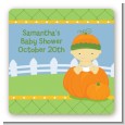 Pumpkin Baby Asian - Square Personalized Baby Shower Sticker Labels thumbnail