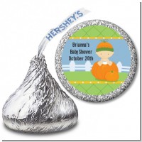 Pumpkin Baby Caucasian - Hershey Kiss Baby Shower Sticker Labels