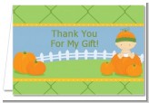 Pumpkin Baby Caucasian - Baby Shower Thank You Cards