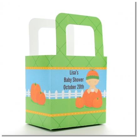 Pumpkin Baby Caucasian - Personalized Baby Shower Favor Boxes