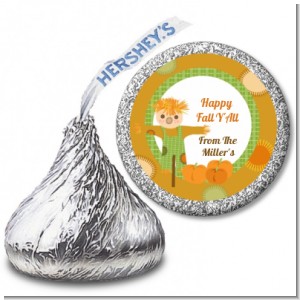 Pumpkin Patch Scarecrow Fall Theme - Hershey Kiss Halloween Sticker Labels