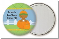 Pumpkin Baby African American - Personalized Baby Shower Pocket Mirror Favors