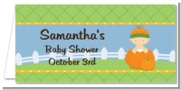 Pumpkin Baby Caucasian - Personalized Baby Shower Place Cards