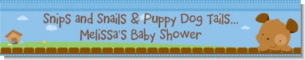 Puppy Dog Tails Boy - Personalized Baby Shower Banners