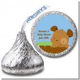 Puppy Dog Tails Boy - Hershey Kiss Baby Shower Sticker Labels