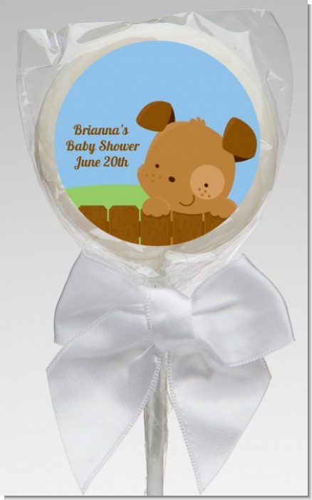 Puppy Dog Tails Boy - Personalized Baby Shower Lollipop Favors