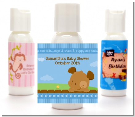 Puppy Dog Tails Boy - Personalized Baby Shower Lotion Favors