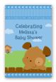 Puppy Dog Tails Boy - Custom Large Rectangle Baby Shower Sticker/Labels thumbnail