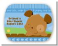 Puppy Dog Tails Boy - Personalized Baby Shower Rounded Corner Stickers thumbnail