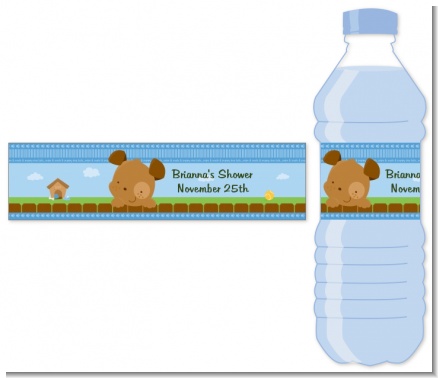 Puppy Dog Tails Boy - Personalized Birthday Party Water Bottle Labels