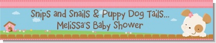 Puppy Dog Tails Girl - Personalized Baby Shower Banners