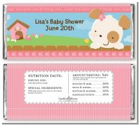 Puppy Dog Tails Girl - Personalized Baby Shower Candy Bar Wrappers