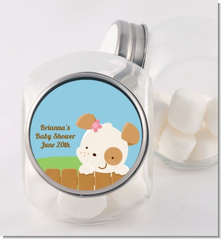 Puppy Dog Tails Girl - Personalized Baby Shower Candy Jar