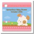 Puppy Dog Tails Girl - Personalized Baby Shower Card Stock Favor Tags thumbnail